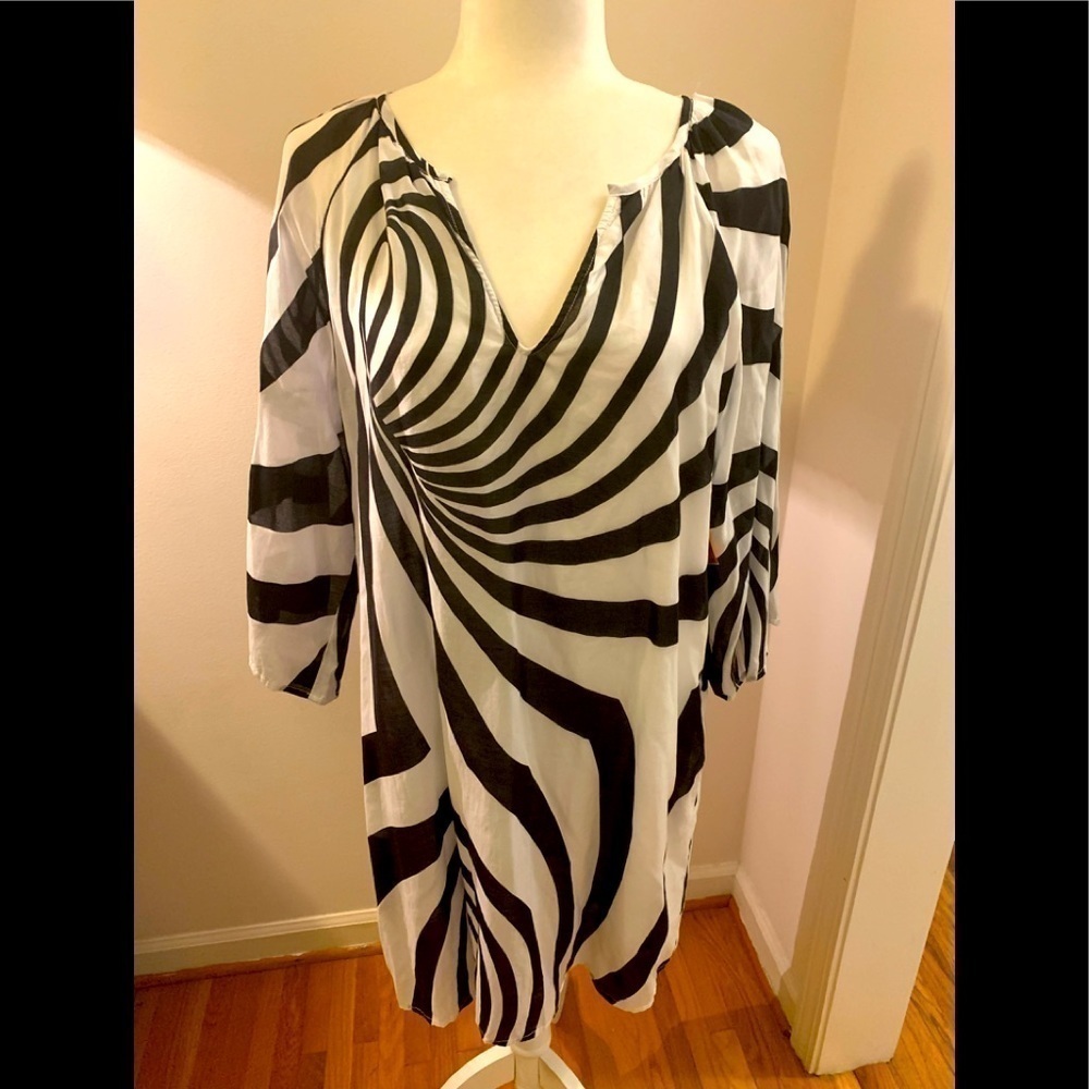 Traffic People blk/wht tunic dress, size XS